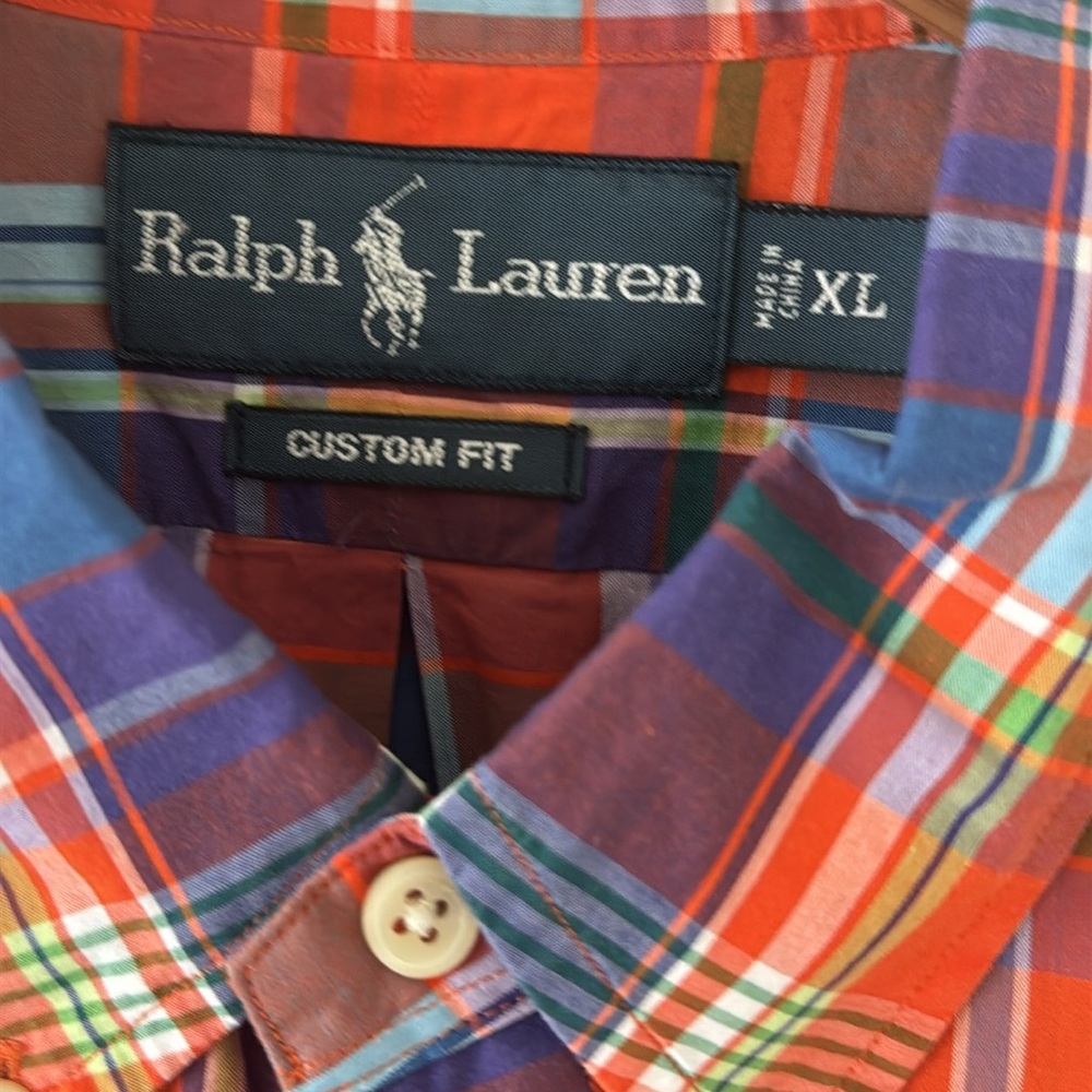 Ralph Lauren Custom‎ Fit Plaid Casual Button Down Dress Shirt Size XL - Picture 6 of 8